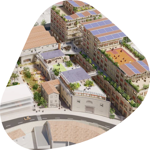 vue du ciel d'un quartier
