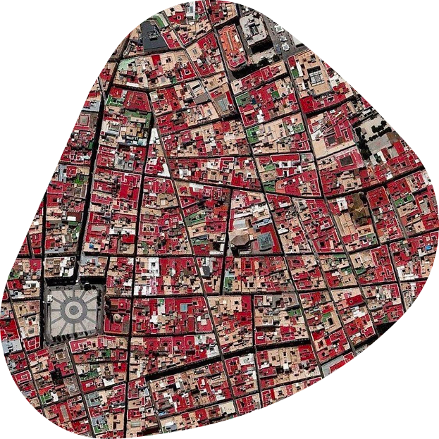 vue du ciel d'un quartier
